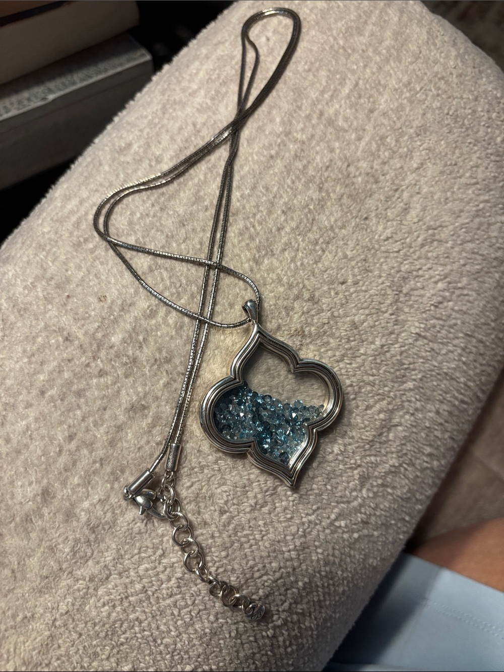 Brighton “Toledo” Necklace with Blue Crystal Accent. Adjustable.